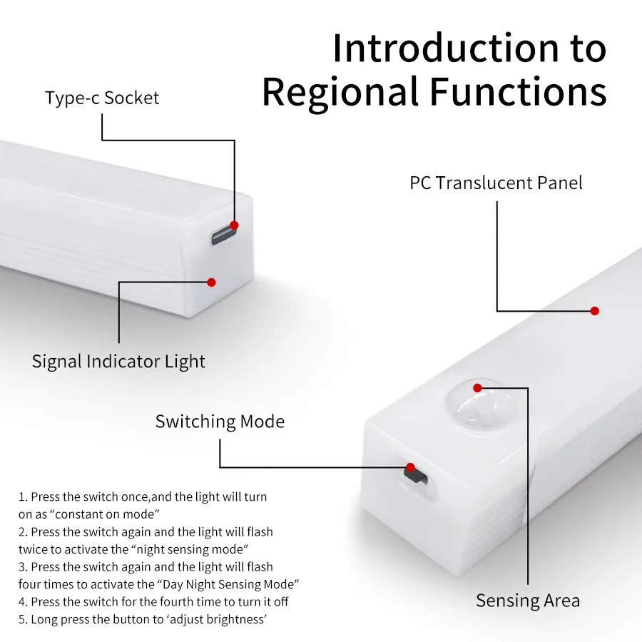 Veilleuse LED sans fil avec détecteur de mouvement rechargeable par USB - Image 5