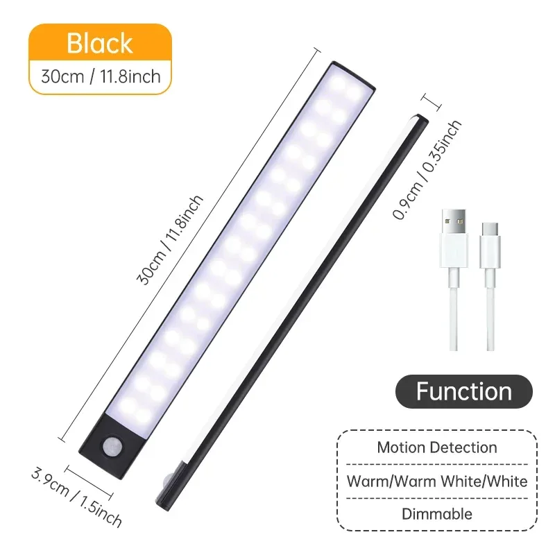 Réglette LED sans fil rechargeable avec détecteur de mouvement pour placard et armoire 10