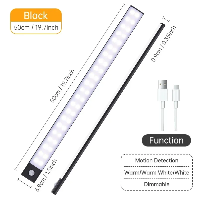 Réglette LED sans fil rechargeable avec détecteur de mouvement pour placard et armoire 8