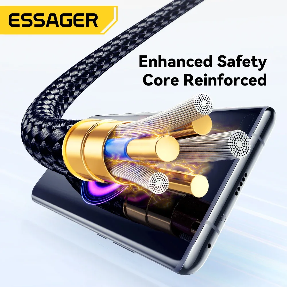 Essager - Câble de charge rapide USB-C vers USB-C 100W PD avec affichage digital - Image 5