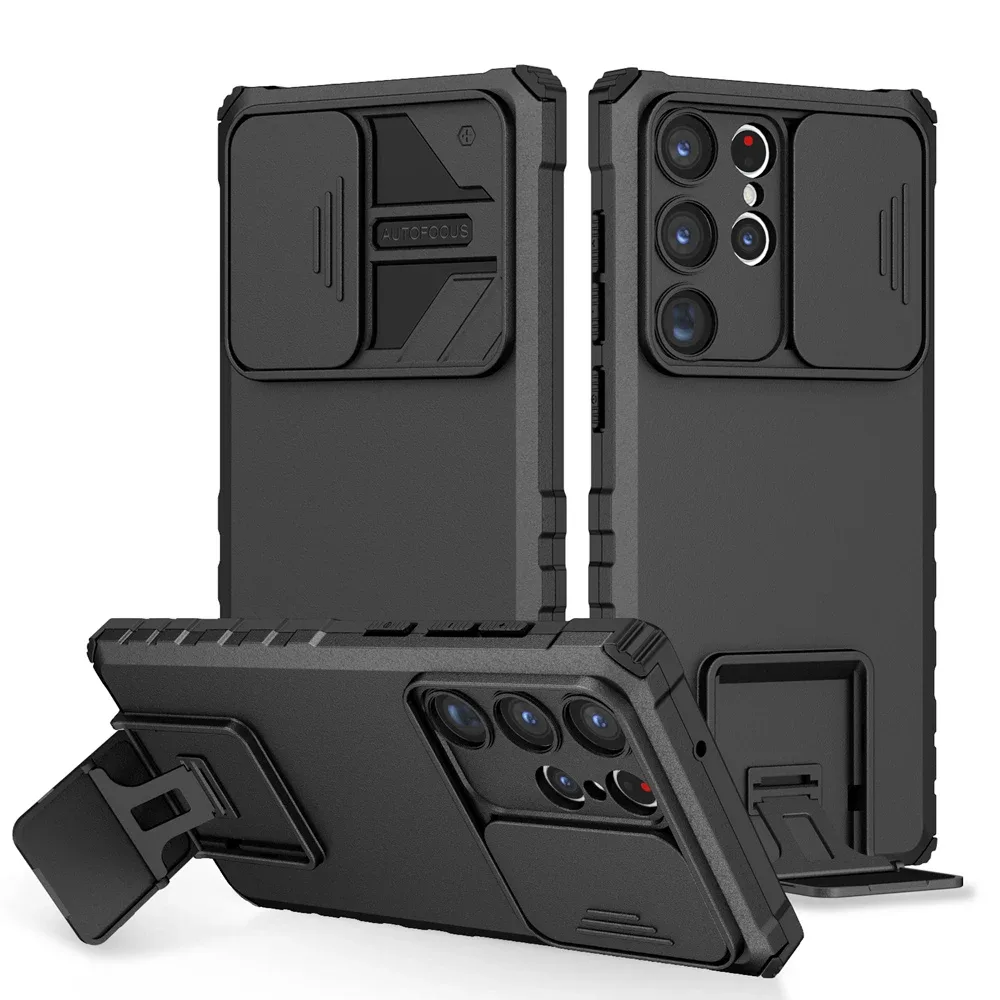 Coque de protection antichoc avec cache-caméra coulissant pour Samsung Galaxy S23 Ultra, S22+, S21 FE et Note 20 - Image 1