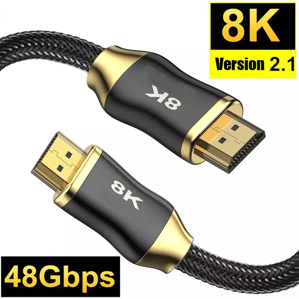 Câble HDMI 2.1 Ultra Haute Vitesse - 8K 60Hz / 4K 120Hz - 48Gbps - HDR & eARC - Compatible PS5, Apple TV et Projecteurs - Image 1