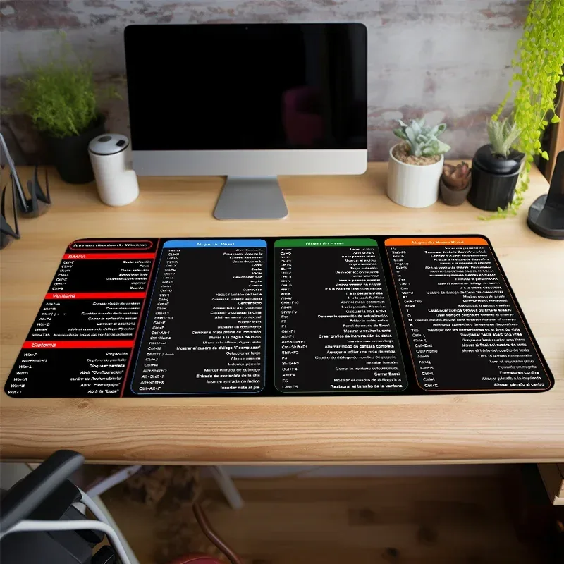 Tapis de bureau étendu avec raccourcis clavier Excel en espagnol - Image 4