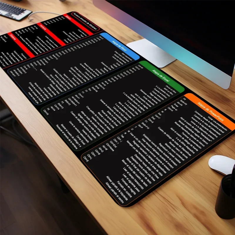 Tapis de bureau étendu avec raccourcis clavier Excel en espagnol - Image 5