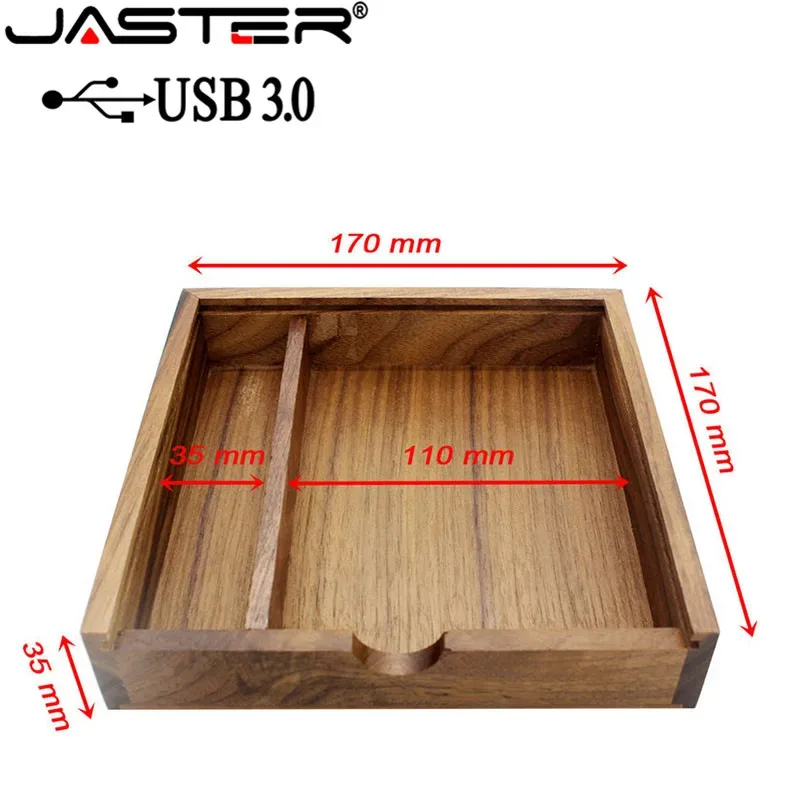 Album photo en bois avec coffret et clé USB 3.0 - Cadeau de mariage (170 x 170 x 35 mm) - Image 6