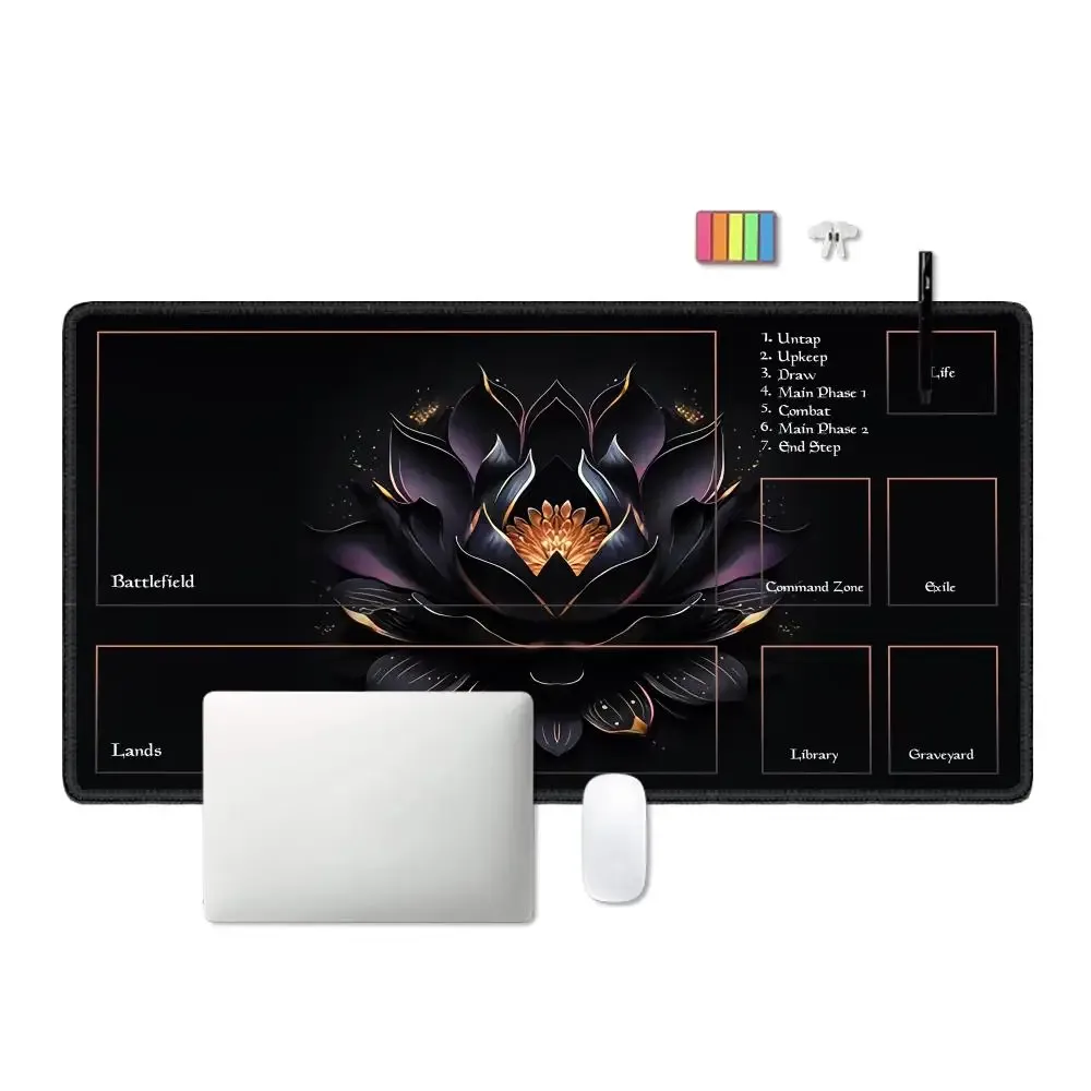 Tapis de jeu Magic: The Gathering - Lotus Noir - Bords cousus et base antidérapante - Image 4