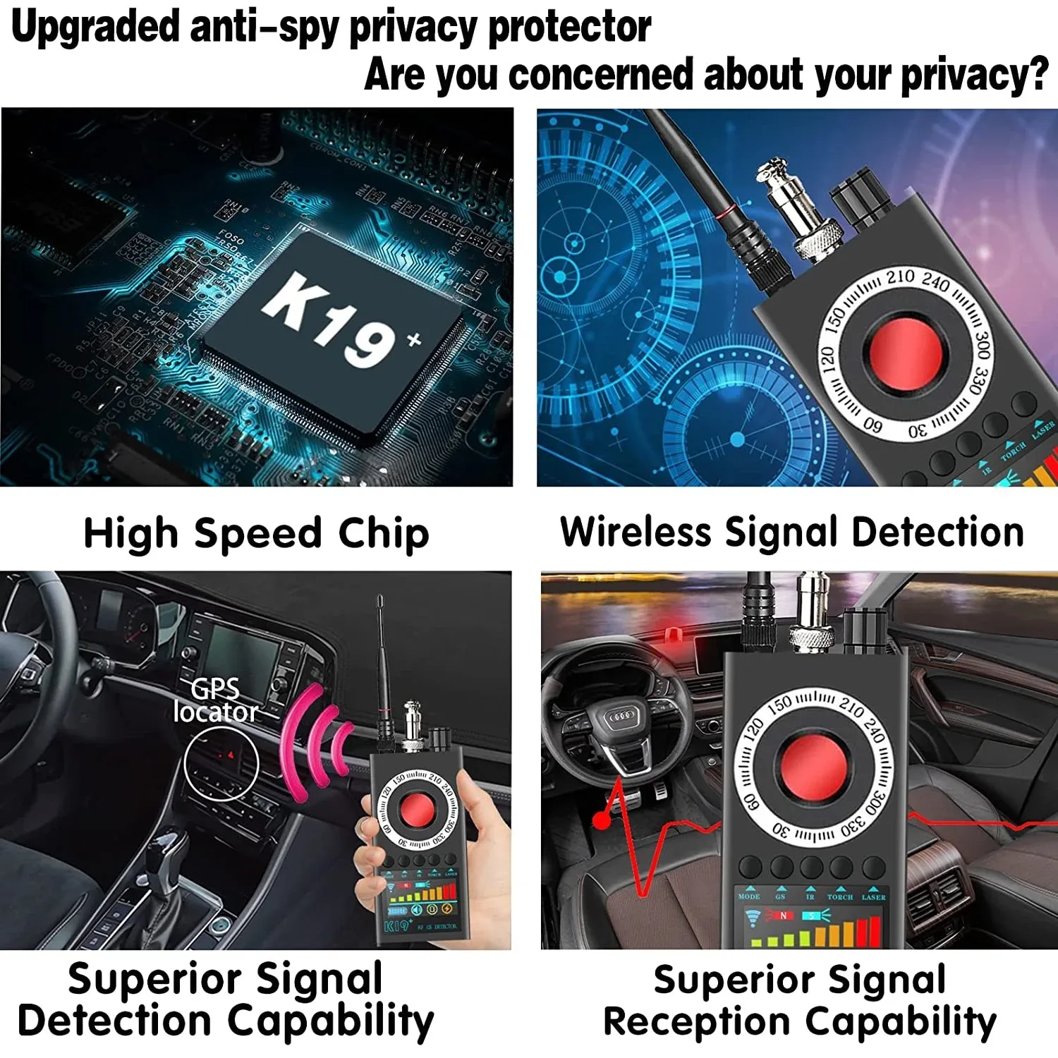 Détecteur K19+ de caméras cachées, signaux RF et traceurs GPS - Image 4