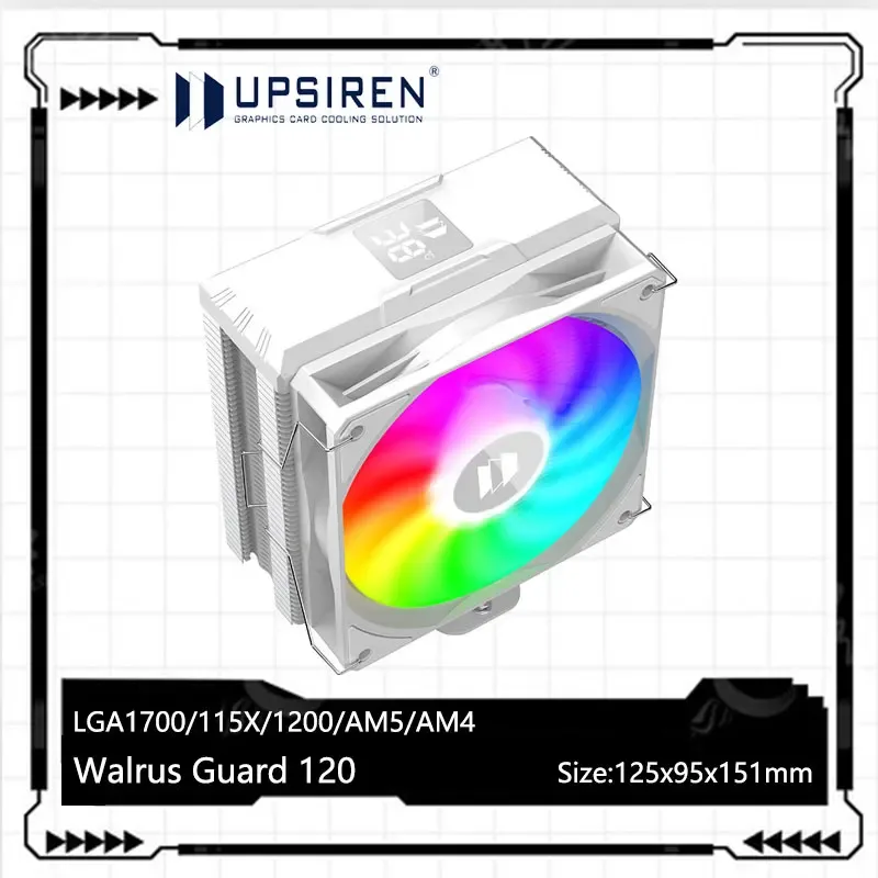 UPSIREN Walrus Assassin 90 - Ventirad avec affichage de température, ventilateur ARGB PWM 90mm, compatible LGA1700/AM5 - Image 1