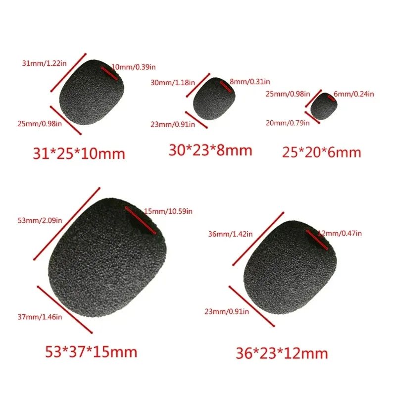 Lot de 10 bonnettes en mousse pour microphone à col de cygne - Image 1