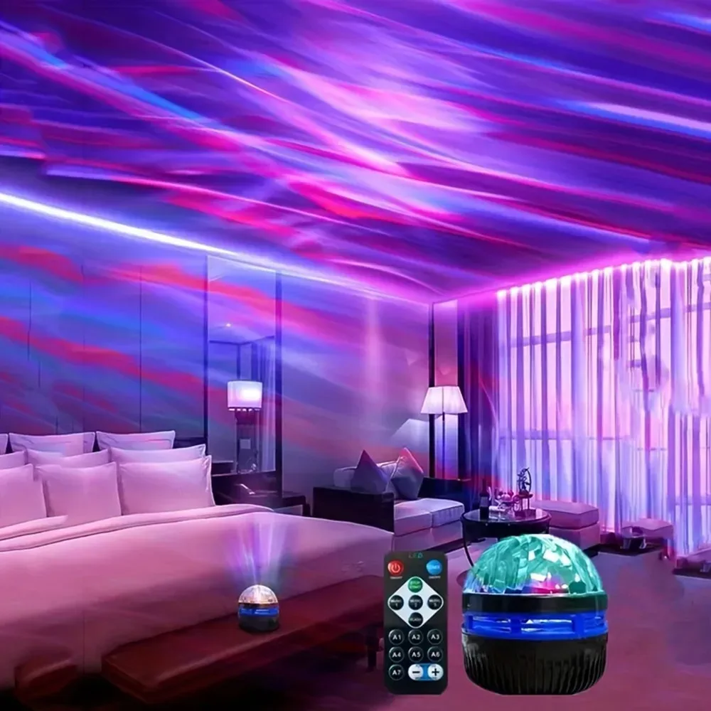 Projecteur Galaxie Aurora et Veilleuse LED Rotative avec Télécommande - Image 1