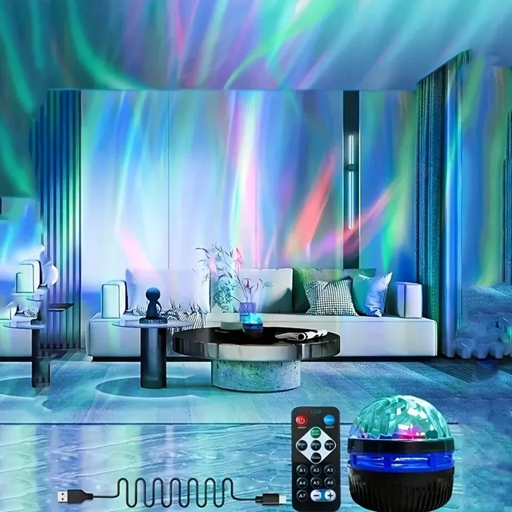 Projecteur Galaxie Aurora et Veilleuse LED Rotative avec Télécommande - Image 5