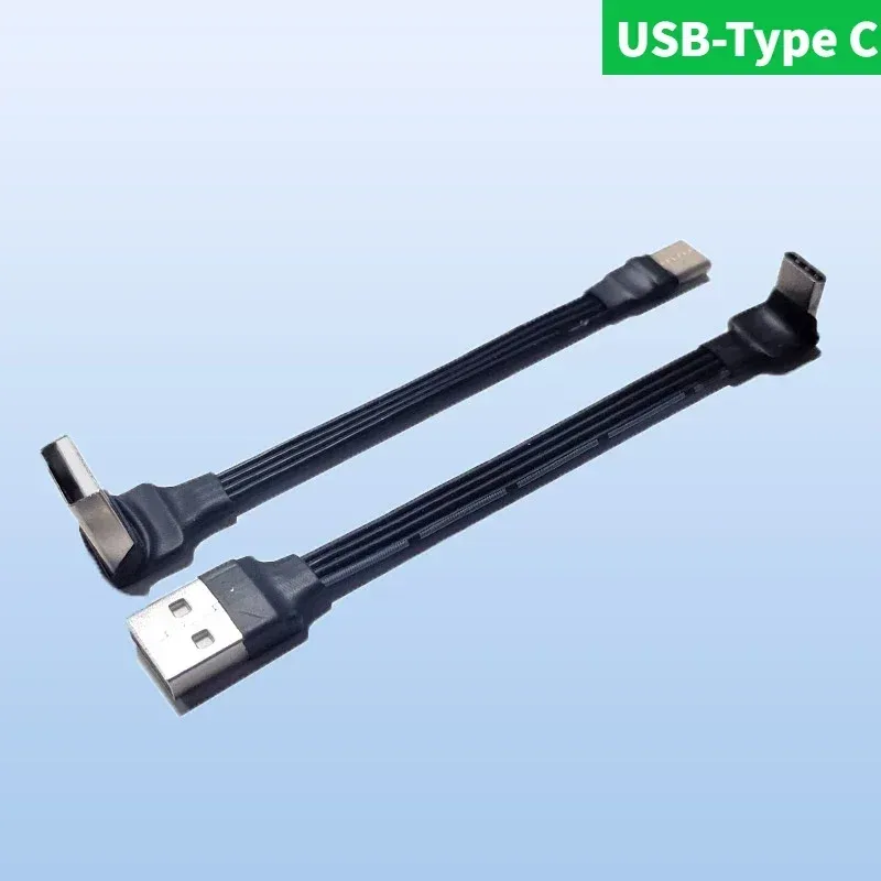Câble USB vers USB-C ultra-fin en silicone flexible - Angle 90° - USB 2.0 - Image 1