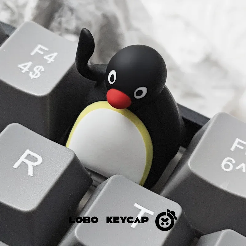 Touche de clavier artisanale en résine - Design Pingouin Kawaii - Image 2