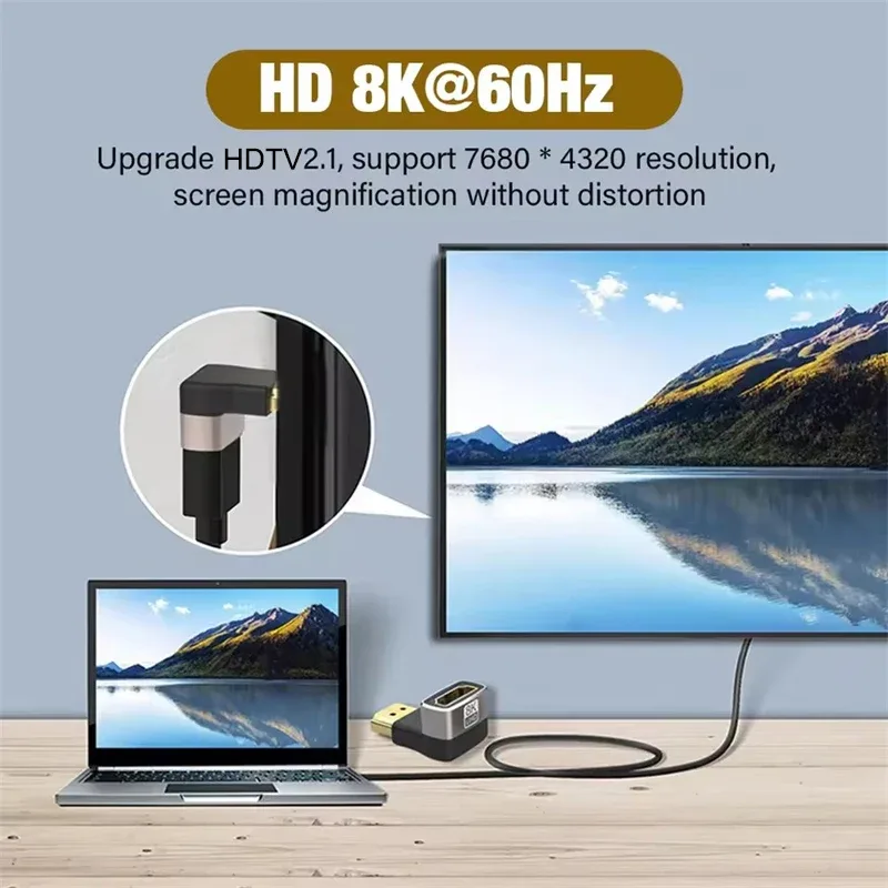 Adaptateur HDMI 8K coudé à 90 degrés (HDMI 2.1) - Mâle vers Femelle - Image 6