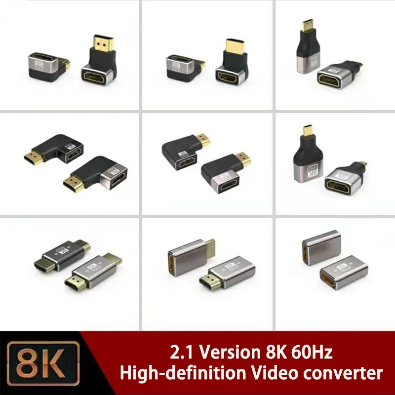 Adaptateur HDMI 8K coudé à 90 degrés (HDMI 2.1) - Mâle vers Femelle - Image 1