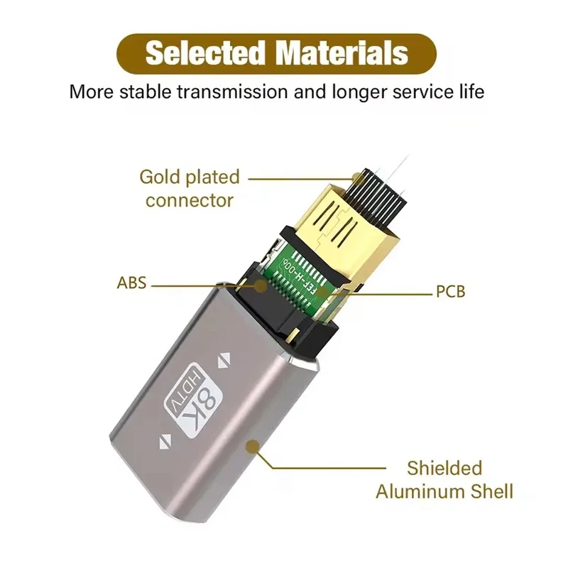Adaptateur HDMI 8K coudé à 90 degrés (HDMI 2.1) - Mâle vers Femelle - Image 2