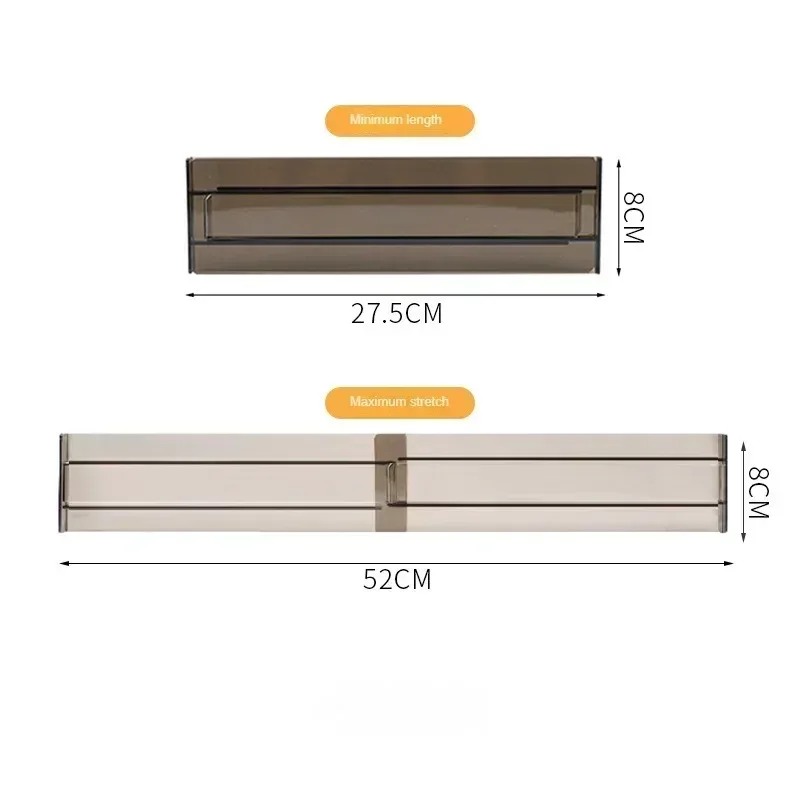Séparateurs de tiroir extensibles en plastique transparent, 27,5 à 52 cm (Hauteur 8 cm) - Image 2
