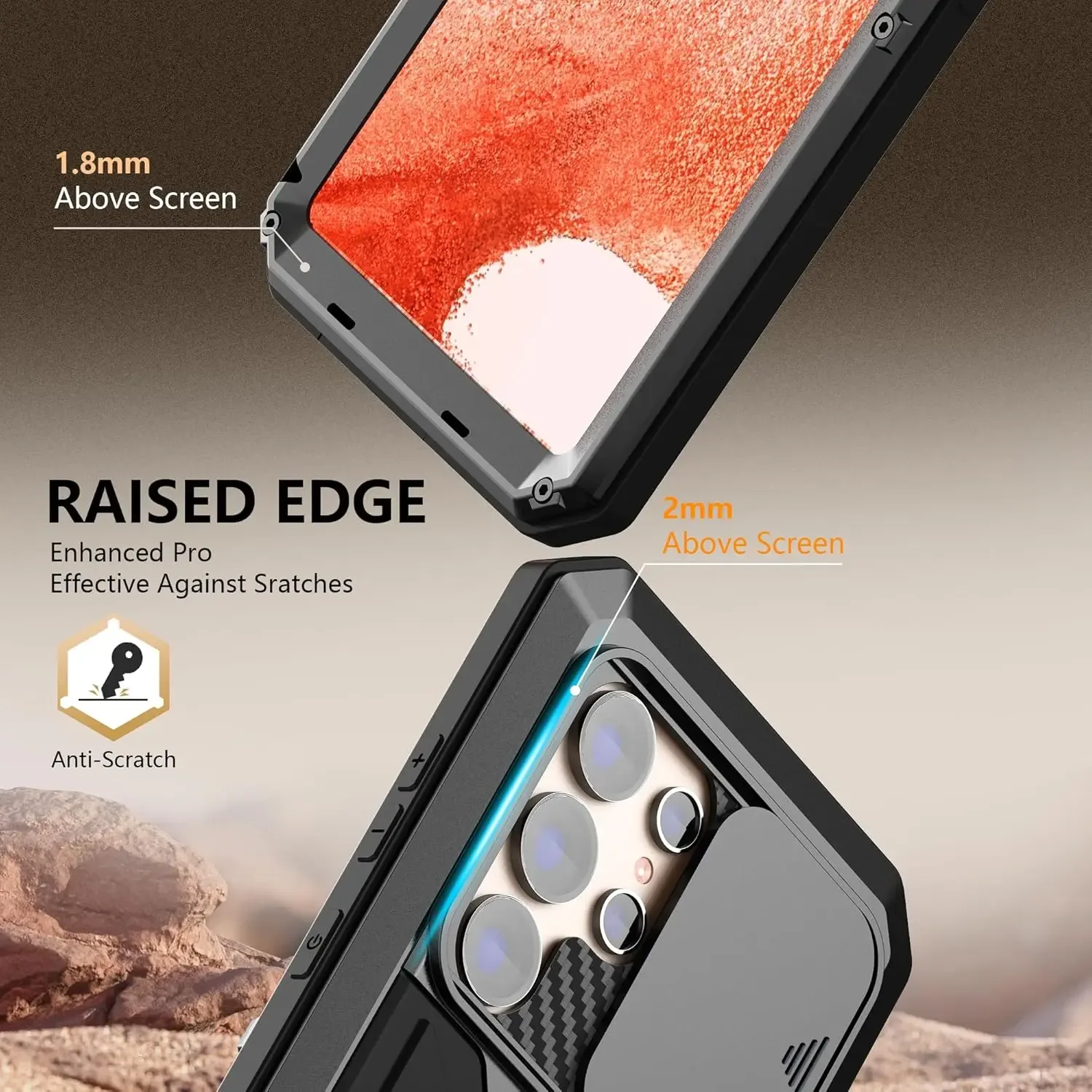 Coque de protection antichoc pour Samsung Galaxy S21/S22/S23/S24/S25, cache-caméra coulissant, support intégré et protection d'écran en verre. - Image 6