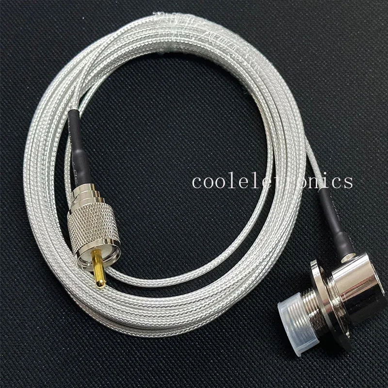 Câble coaxial RG316 UHF PL-259 mâle vers SO-239 femelle coudé 50 Ohm - Image 3