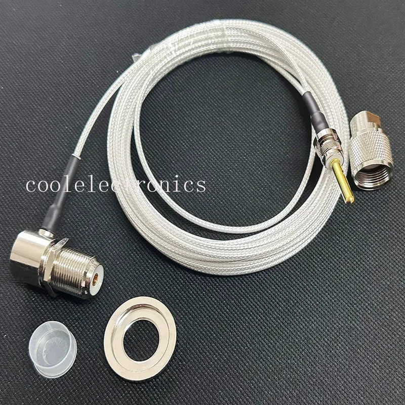 Câble coaxial RG316 UHF PL-259 mâle vers SO-239 femelle coudé 50 Ohm - Image 4