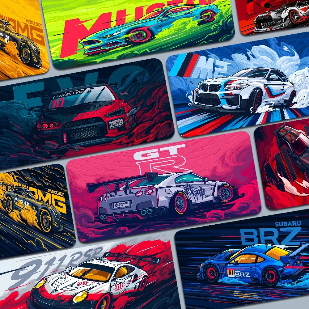 Tapis de souris gaming en caoutchouc naturel - Collection voitures de sport - Image 1