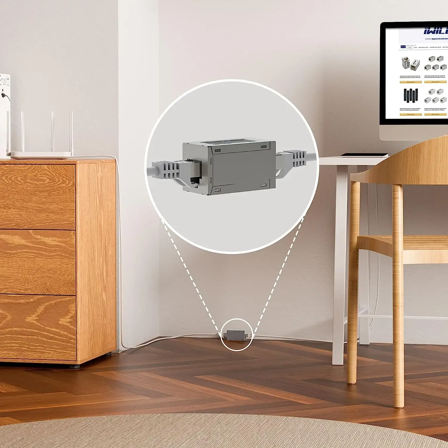 ZOERAX Coupleur RJ45 10 Gbps – Raccord Ethernet Femelle vers Femelle (Cat7/Cat6/Cat5e) - Image 2