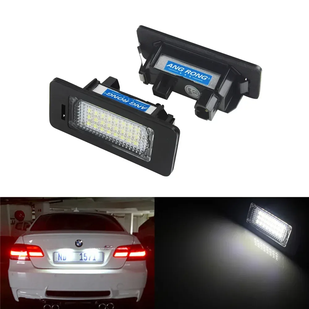 ANGRONG Paire d'Éclairages de Plaque d'Immatriculation LED Canbus pour BMW Série 3 5 E39 E60 E61 E90 E92 - Image 1