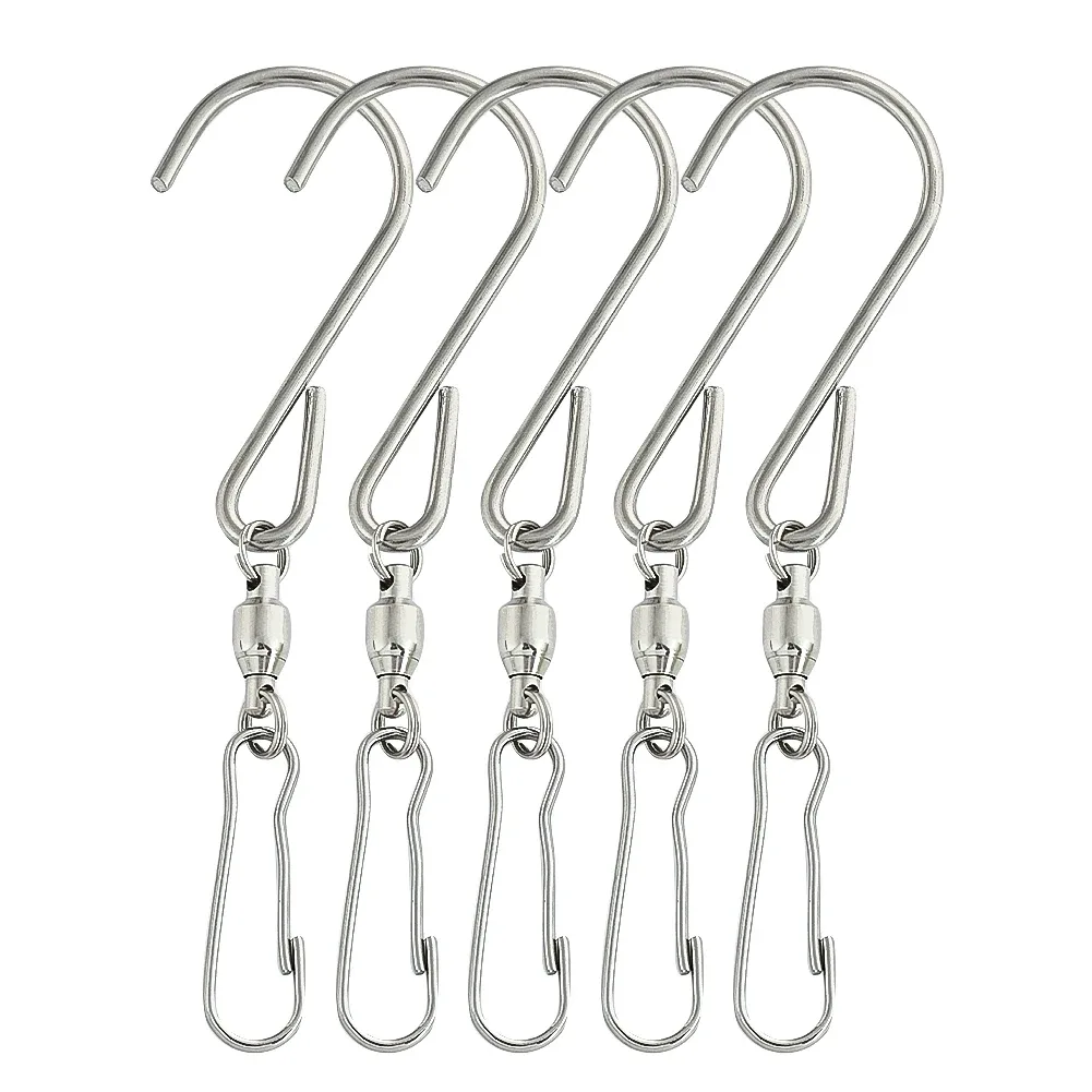 Lot de 5 crochets pivotants robustes à 360° pour mangeoires et manches à air - Image 1