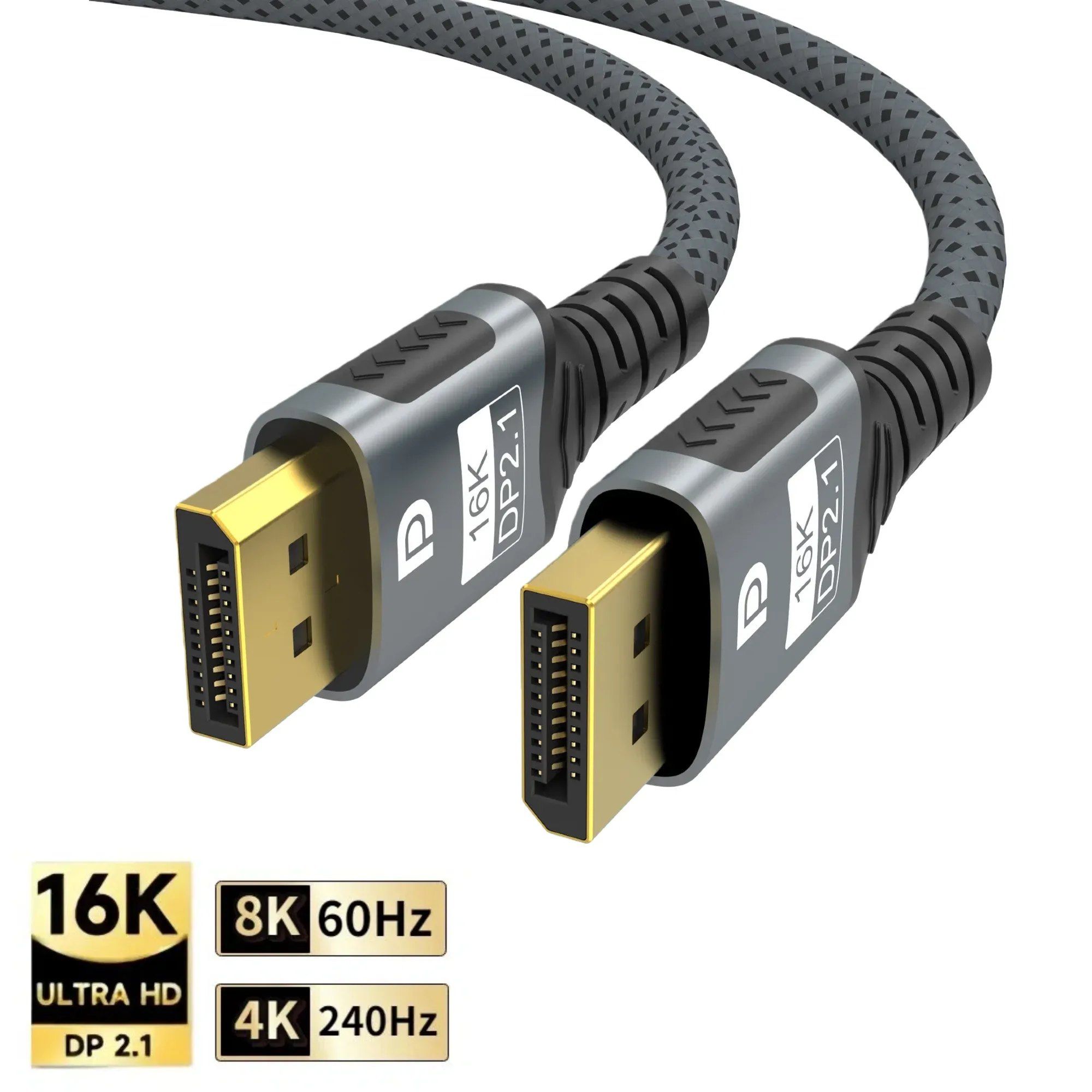 Câble DisplayPort 2.1 16K - 8K@60Hz, 4K@240Hz, 2K@360Hz - HDR10 DSC 1.2a pour moniteur gaming et PC portable - Image 1