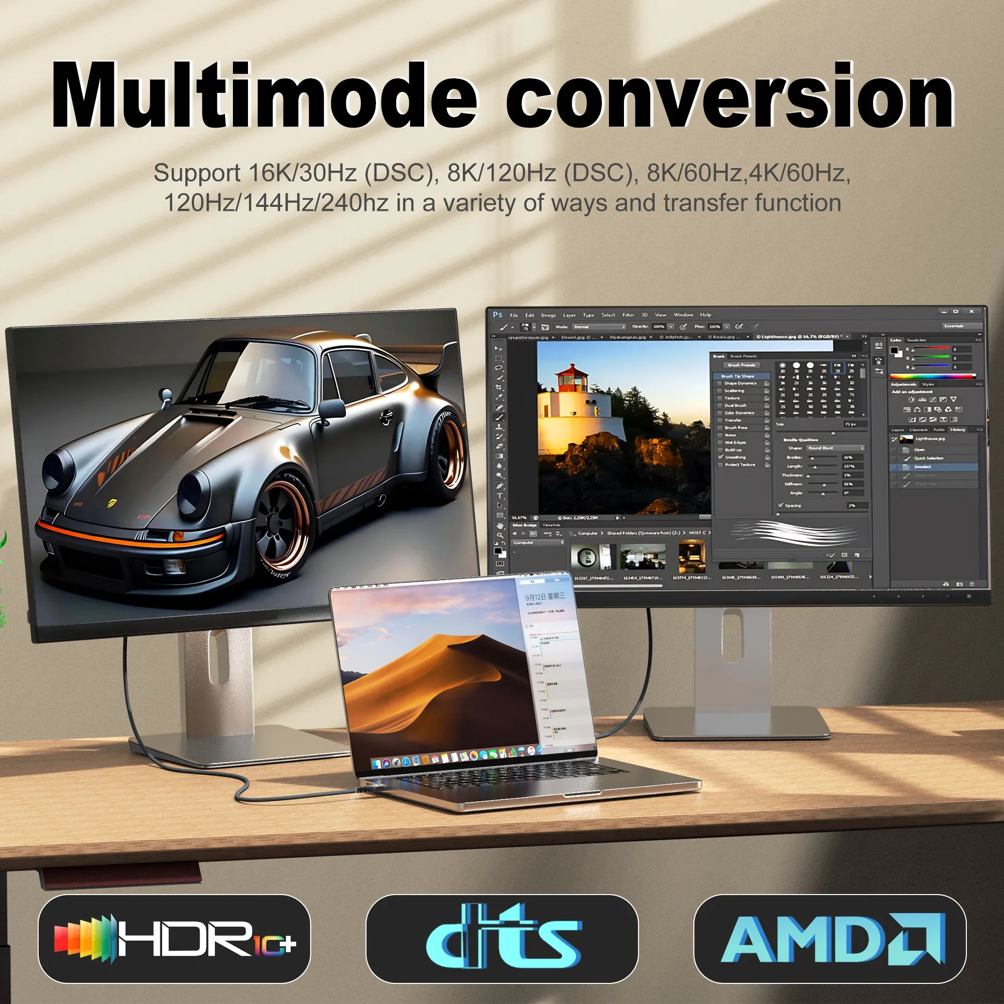 Câble DisplayPort 2.1 16K - 8K@60Hz, 4K@240Hz, 2K@360Hz - HDR10 DSC 1.2a pour moniteur gaming et PC portable - Image 5
