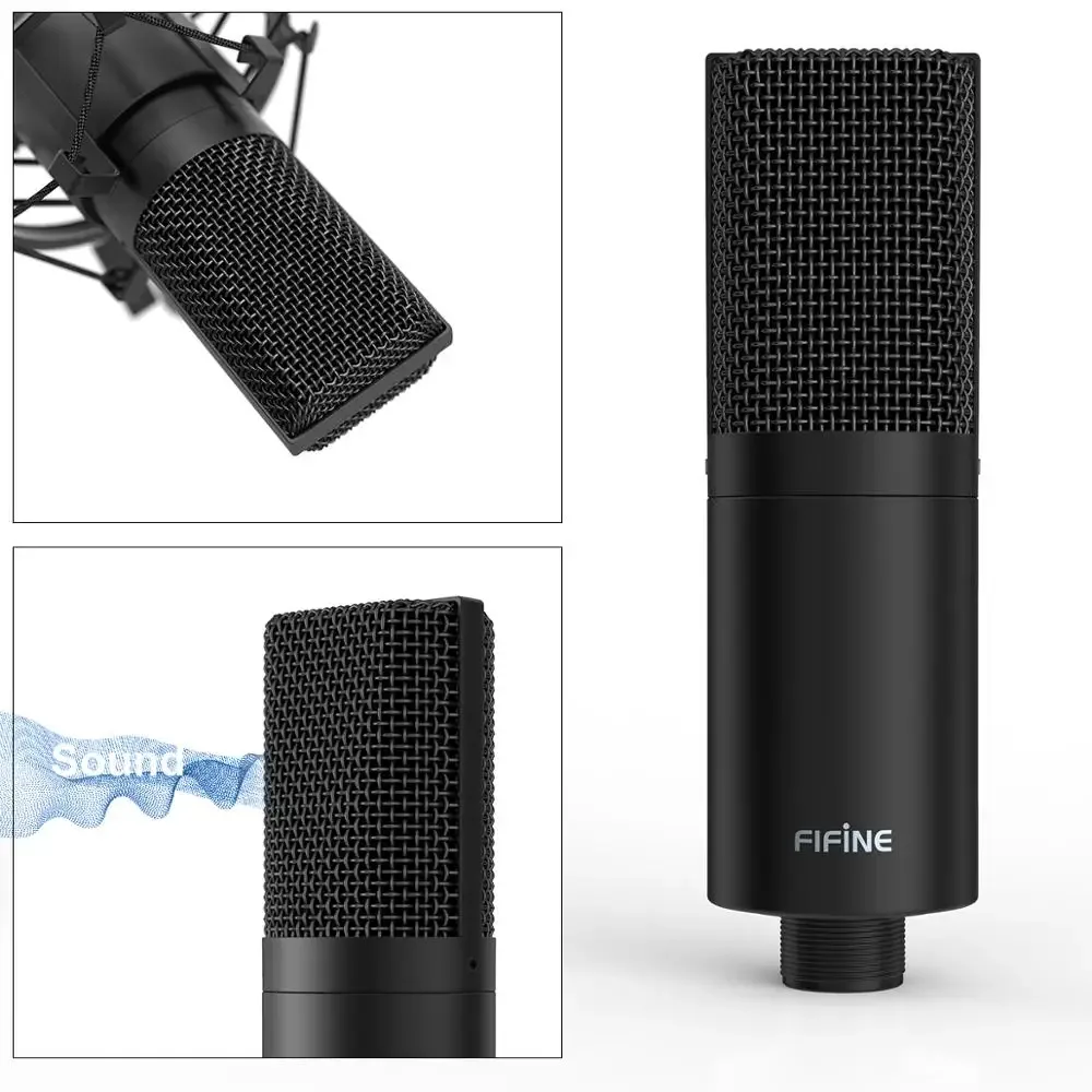 Microphone USB FIFINE K780 avec bras articulé, support antichoc et filtre anti-pop pour podcast et voix off - Image 2