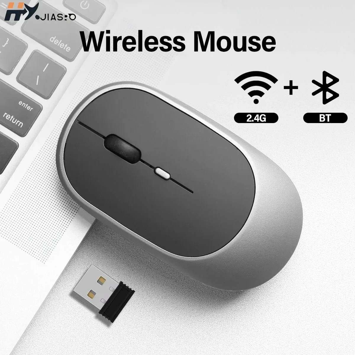 Souris ergonomique sans fil Bluetooth rechargeable - Silencieuse - DPI réglable - Image 1