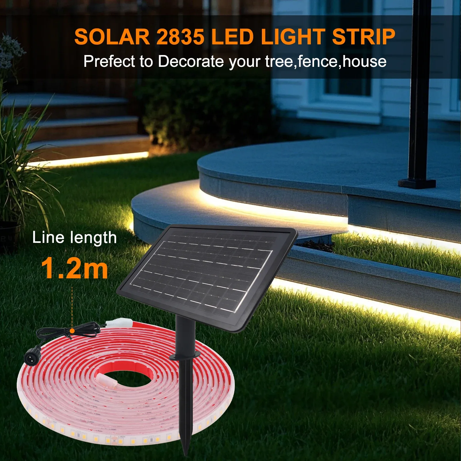 Ruban LED Solaire Extérieur IP68 - 8 Modes d'Éclairage - 9 Couleurs - Image 3