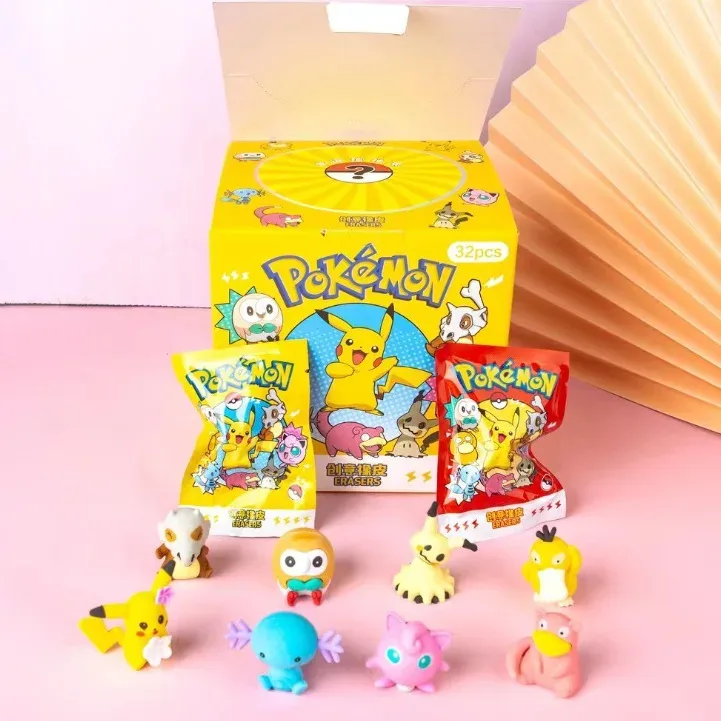 Lot de 32 gommes figurines : Pikachu, Hello Kitty, Stitch et Capybara 12
