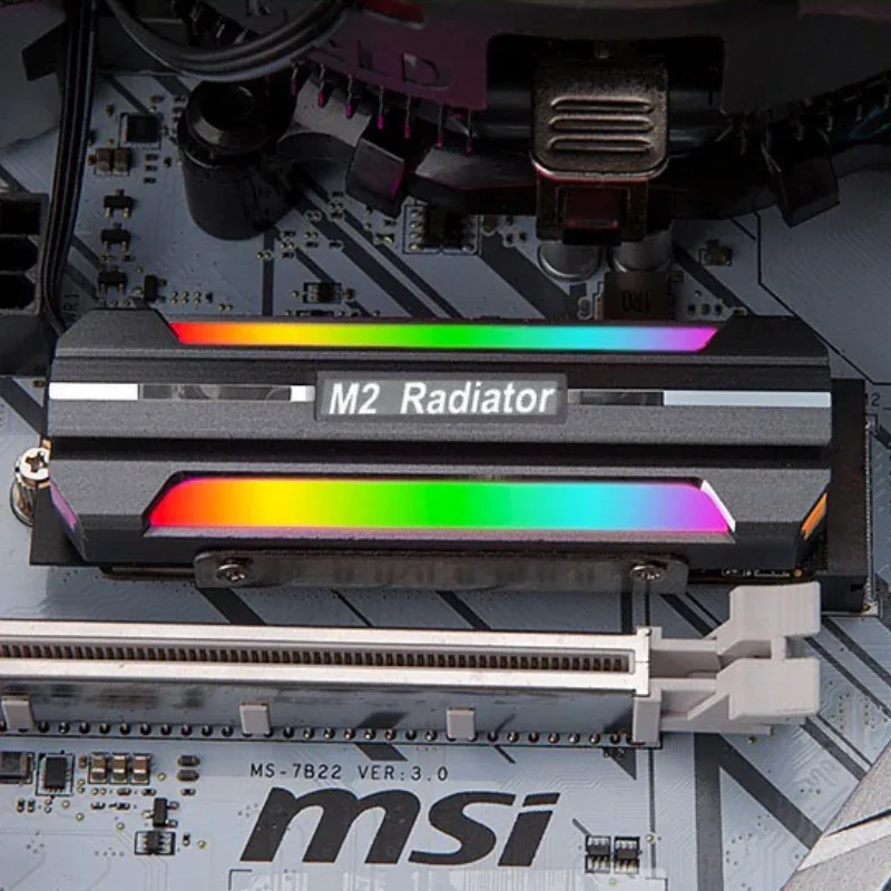 Dissipateur thermique ICE Whale M.2-1 ARGB Sync pour SSD NVMe M.2 2280 en aluminium - Image 6