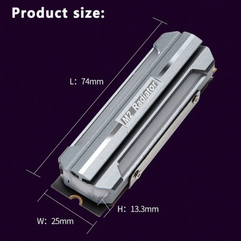 Dissipateur thermique ICE Whale M.2-1 ARGB Sync pour SSD NVMe M.2 2280 en aluminium - Image 4