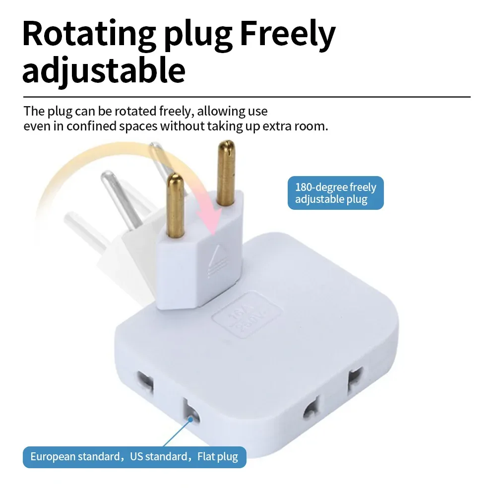 Multiprise rotative 180° avec 3 prises CA 3