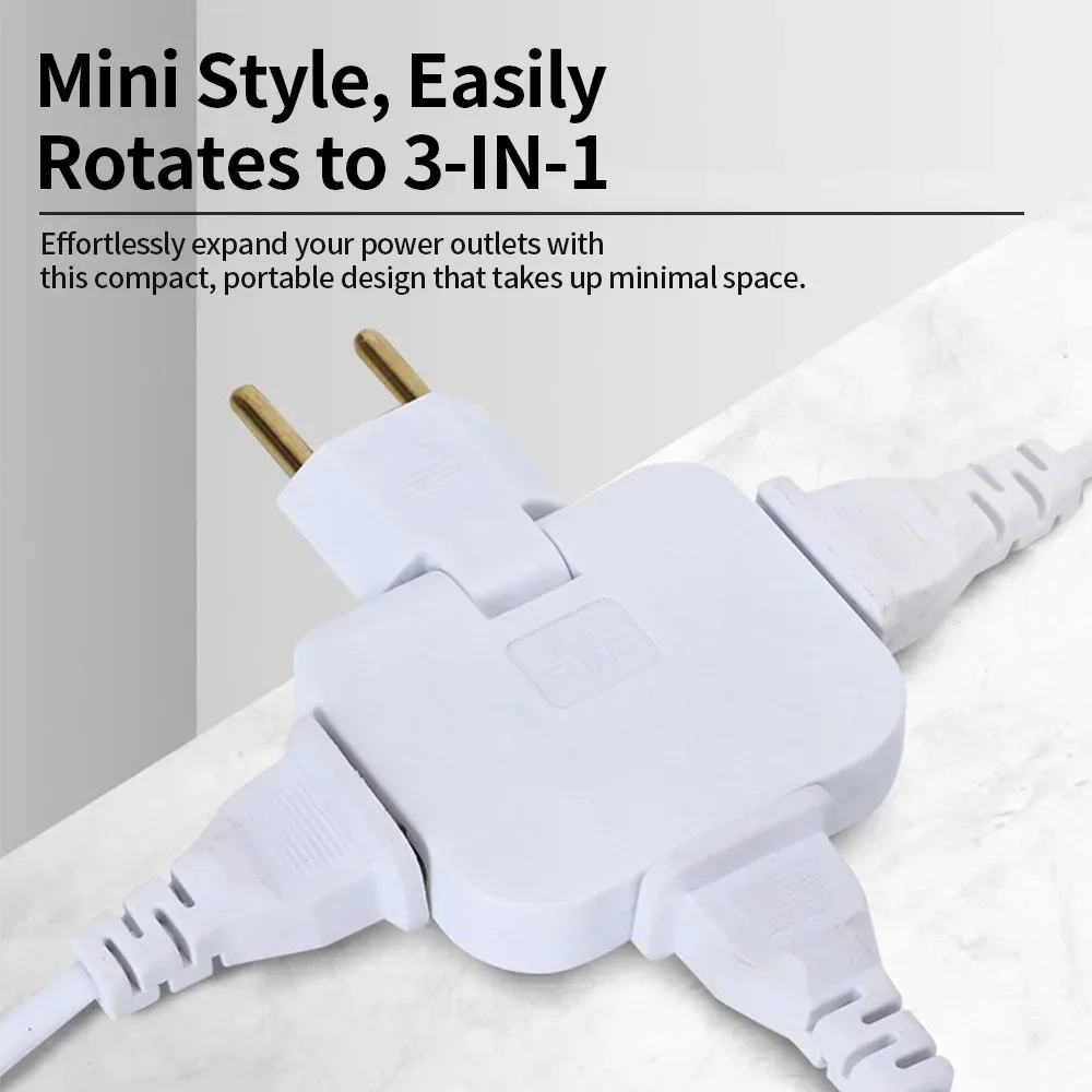 Multiprise rotative 180° avec 3 prises CA 2