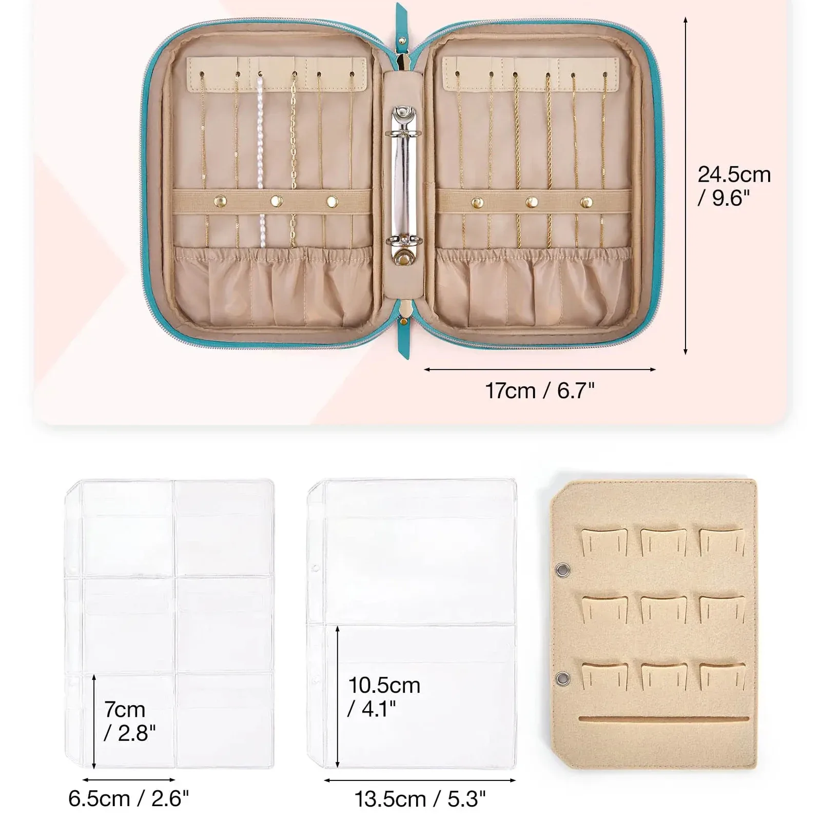 Organisateur de bijoux transparent format livre pour voyage - Image 4