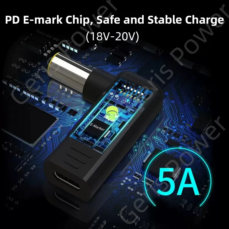 Adaptateur USB-C femelle vers DC 7,9 x 5,5 mm coudé pour Lenovo Thinkpad - Image 5