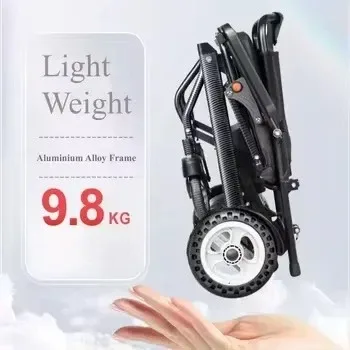 Fauteuil roulant électrique pliable ultra-léger avec batterie au lithium 2