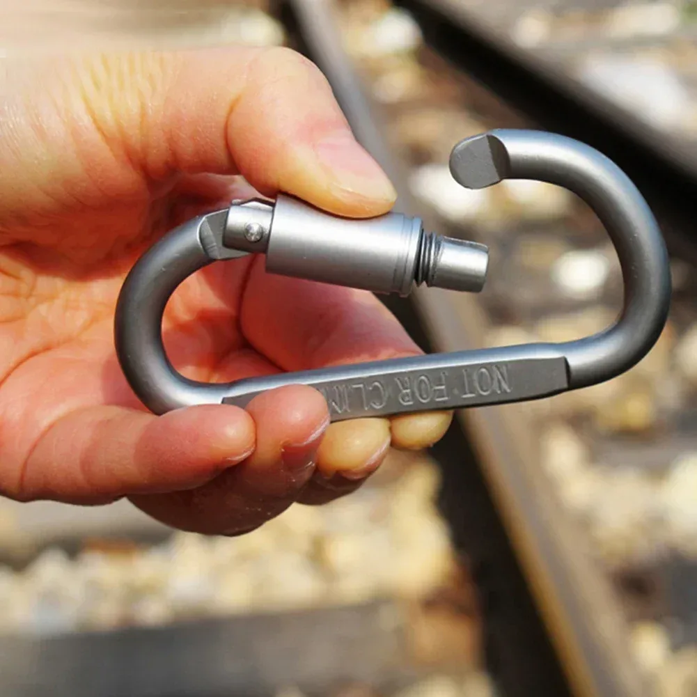 Mousqueton porte-clés en D en alliage d'aluminium pour camping et survie (1 ou 6 pièces) - Image 5
