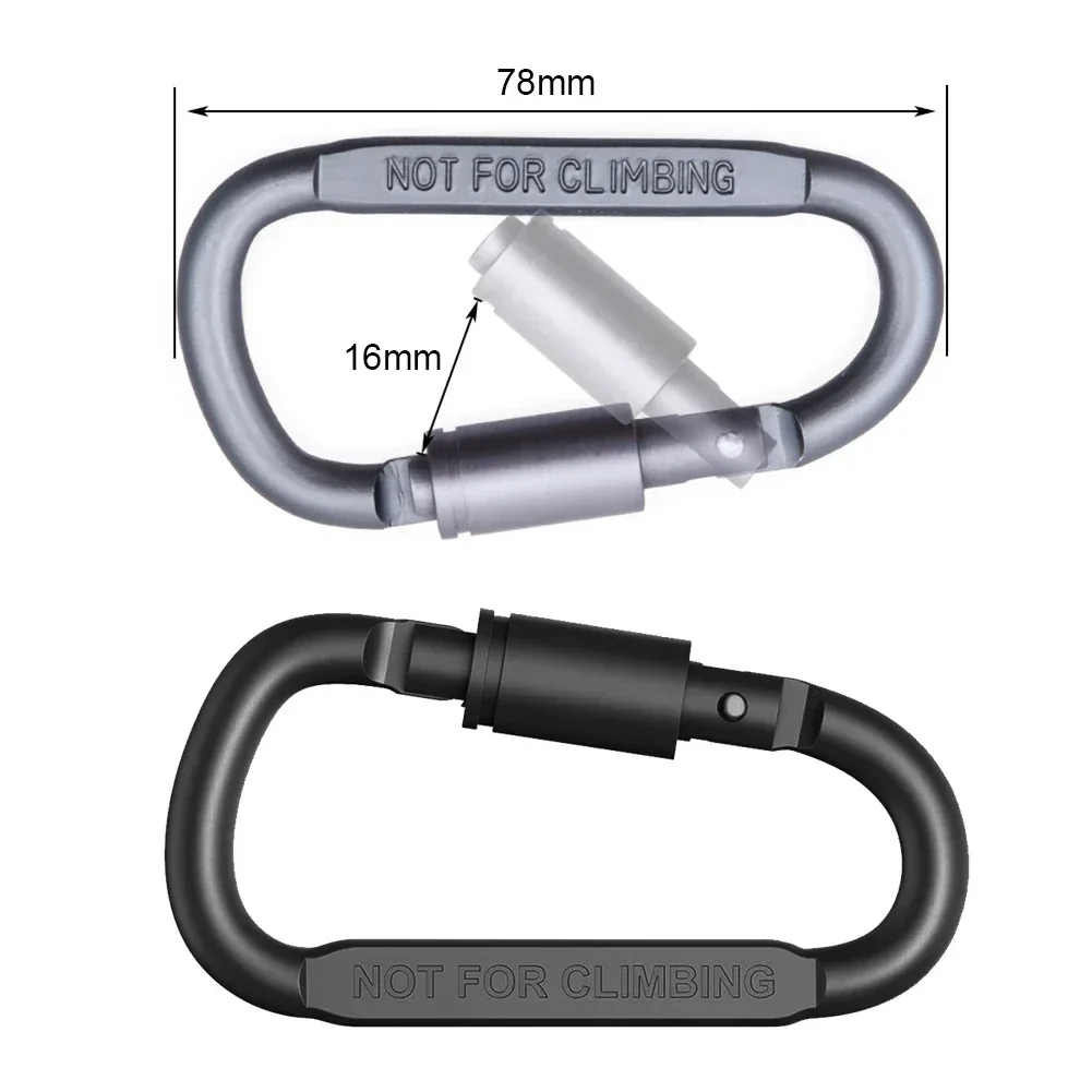 Mousqueton porte-clés en D en alliage d'aluminium pour camping et survie (1 ou 6 pièces) - Image 6
