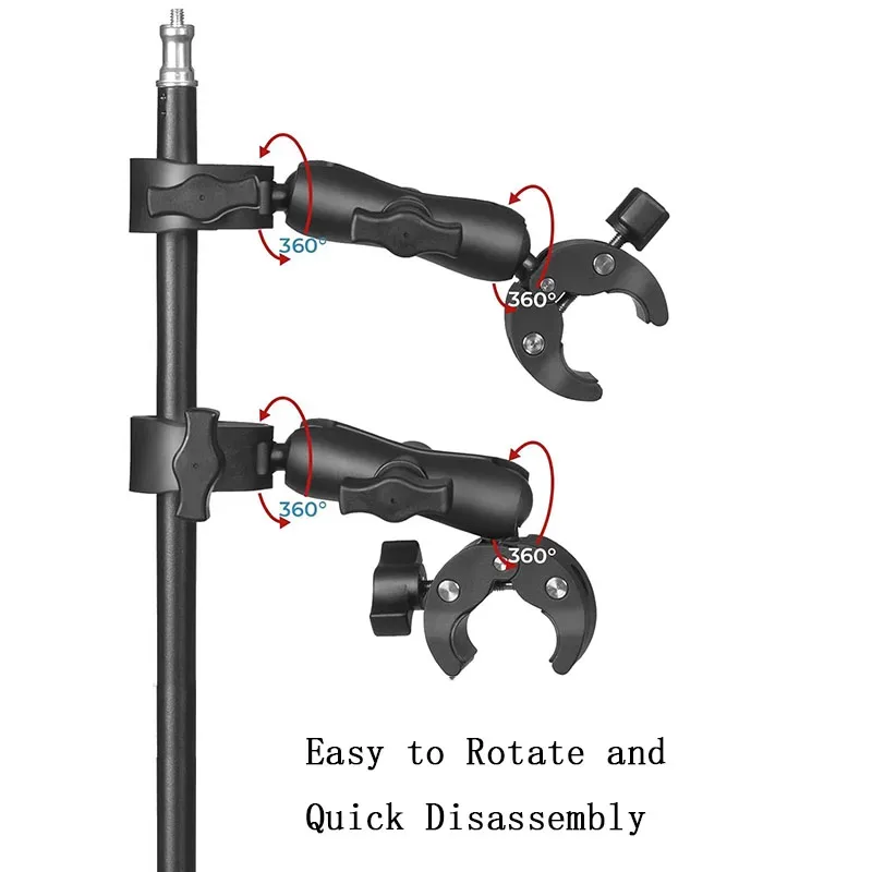 Double support de fixation moto avec perche à selfie extensible 1,5 m pour caméras d'action - Image 5