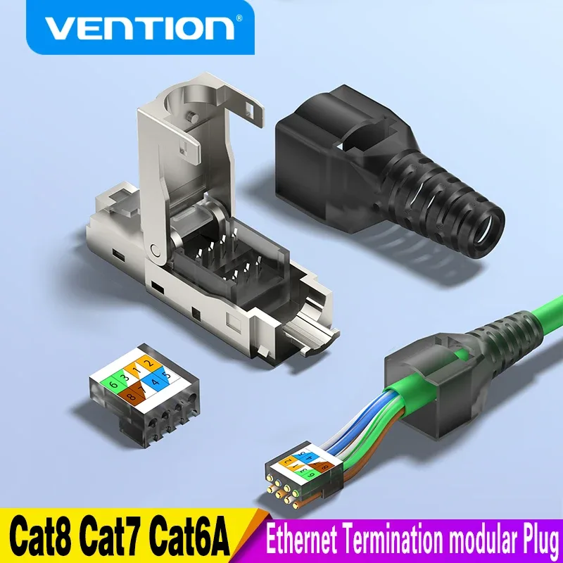 Vention - Connecteurs RJ45 Cat8/Cat7/Cat6A, Prises Ethernet réutilisables sans outil - Image 1