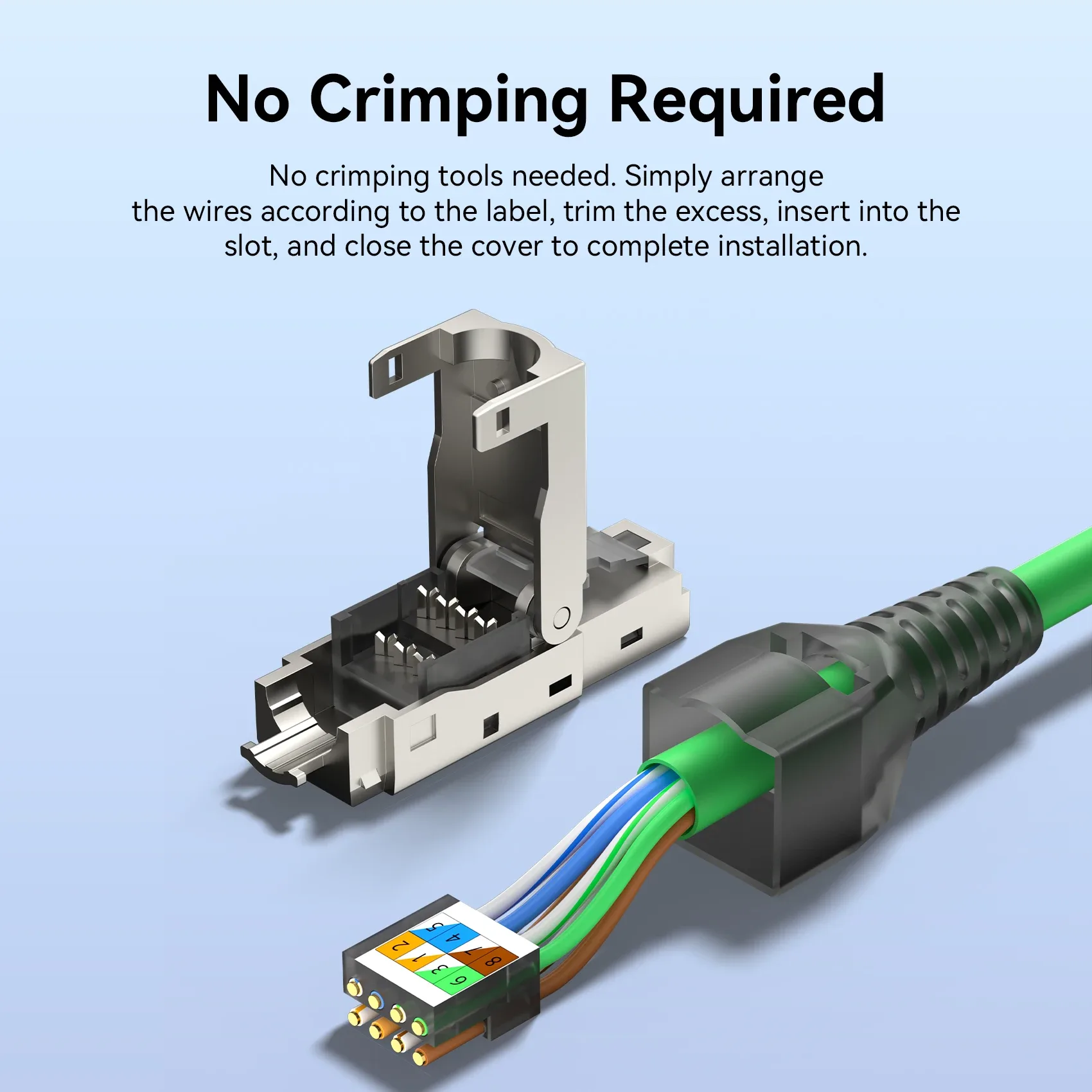 Vention - Connecteurs RJ45 Cat8/Cat7/Cat6A, Prises Ethernet réutilisables sans outil - Image 4