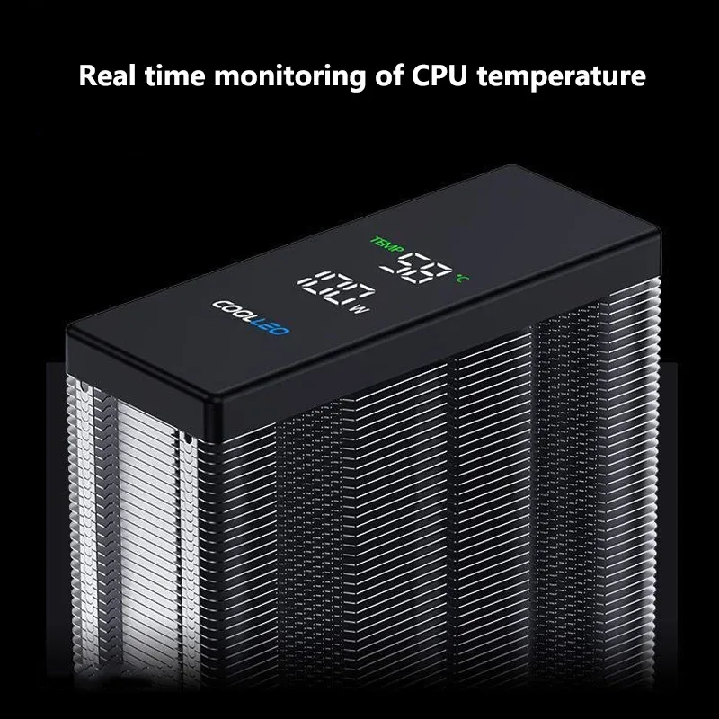 COOLLEO B40S DIG - Ventirad CPU avec Affichage de Température Digital, 4 Caloducs, TDP 200W, compatible LGA1700/115X/AM4/AM5 - Image 2
