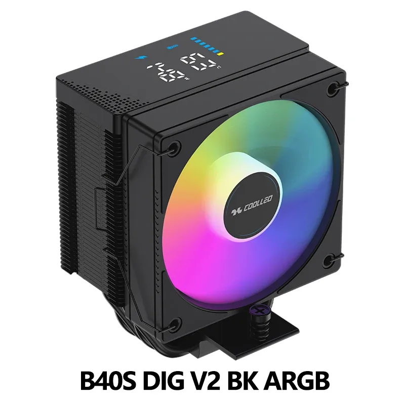 COOLLEO B40S DIG - Ventirad CPU avec Affichage de Température Digital, 4 Caloducs, TDP 200W, compatible LGA1700/115X/AM4/AM5 - Image 6
