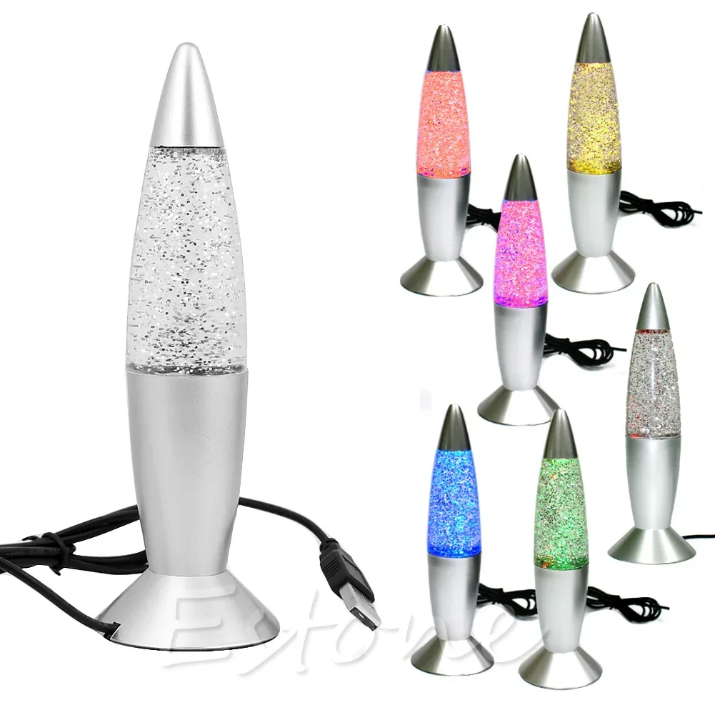 Lampe à lave à paillettes USB multicolore - Image 6