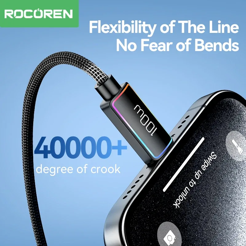 Rocoren - Câble USB-C vers USB-C 100W - Charge Rapide 5A PD 3.1 pour MacBook, iPad et iPhone - Image 6